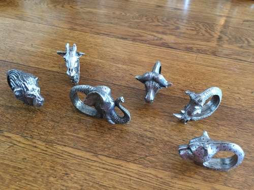 Big 5 heavy metal serviette rings